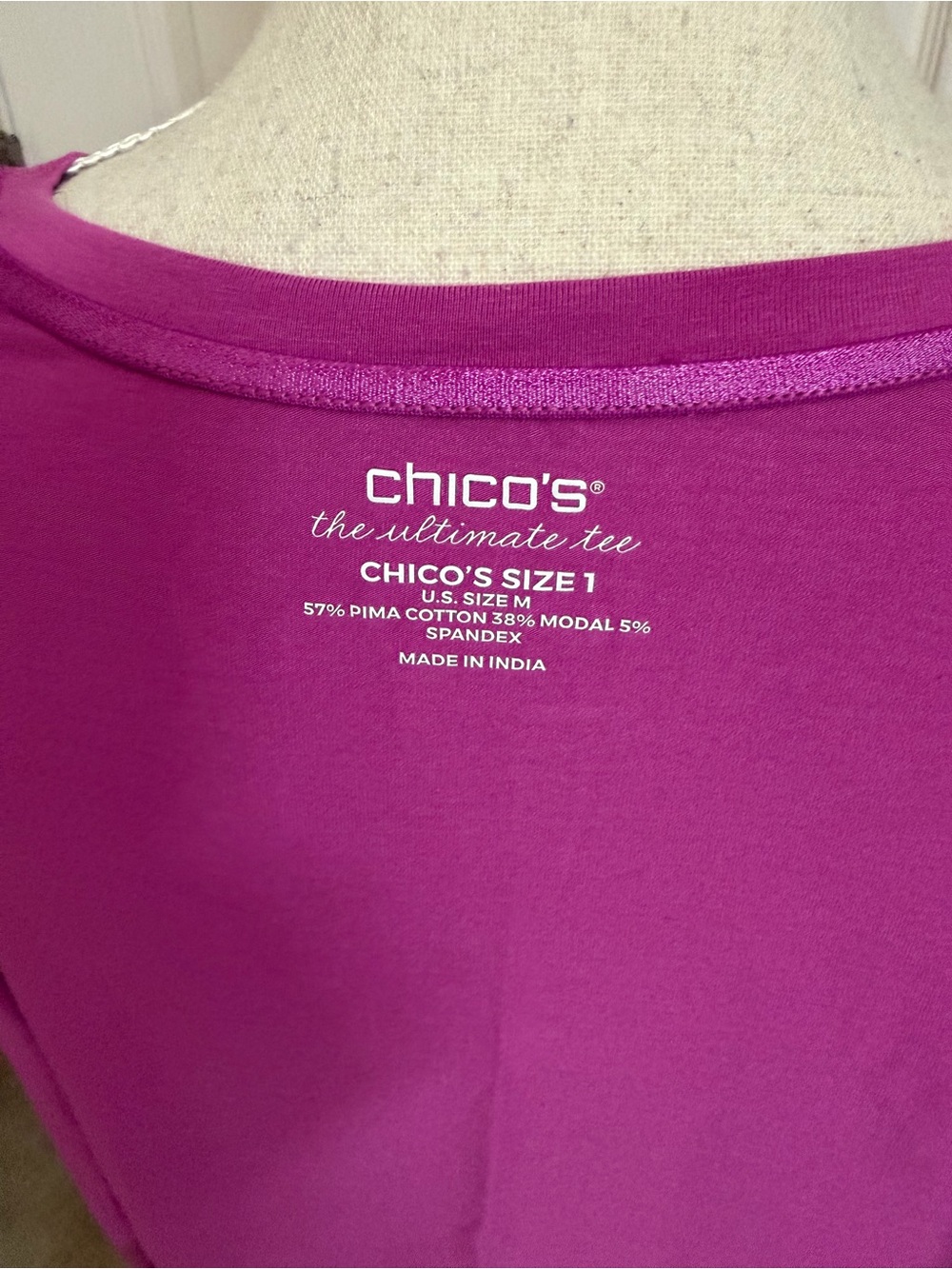 Chico's Touch of Cool Layering Tee - Pink - Picture 3 of 3